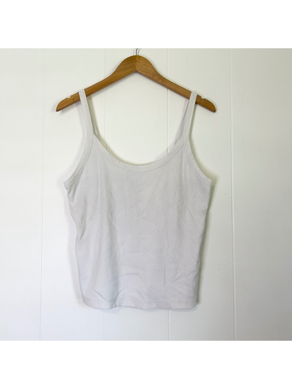 Wild Fable Essentials White Ribbed Sleeveless Tank Top Women's XL